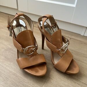 Michael Kors Tan Leather Strapy Heels